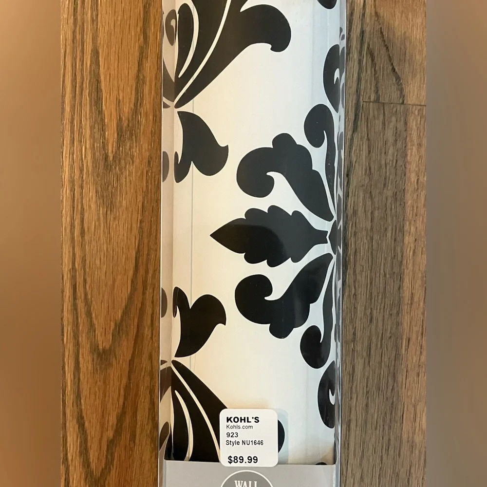 NEW!! NuWallpaper Wall Pops! Black & White Vinyl Peel & Stick Washable Wallpaper